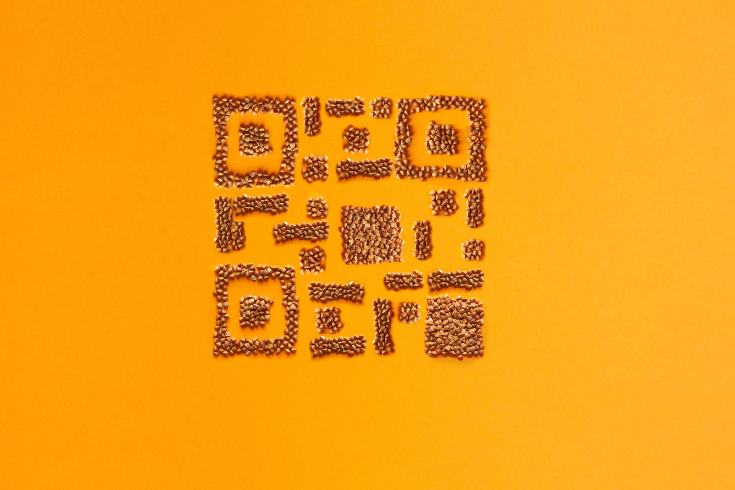 QR code on orange background